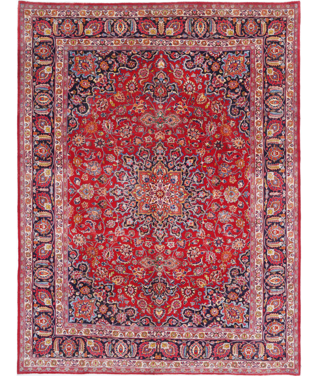 Tabriz 9'7'' X 12'8'' Hand-Knotted Wool Rug 9'7'' x 12'8'' (288 X 380) / Red / Blue