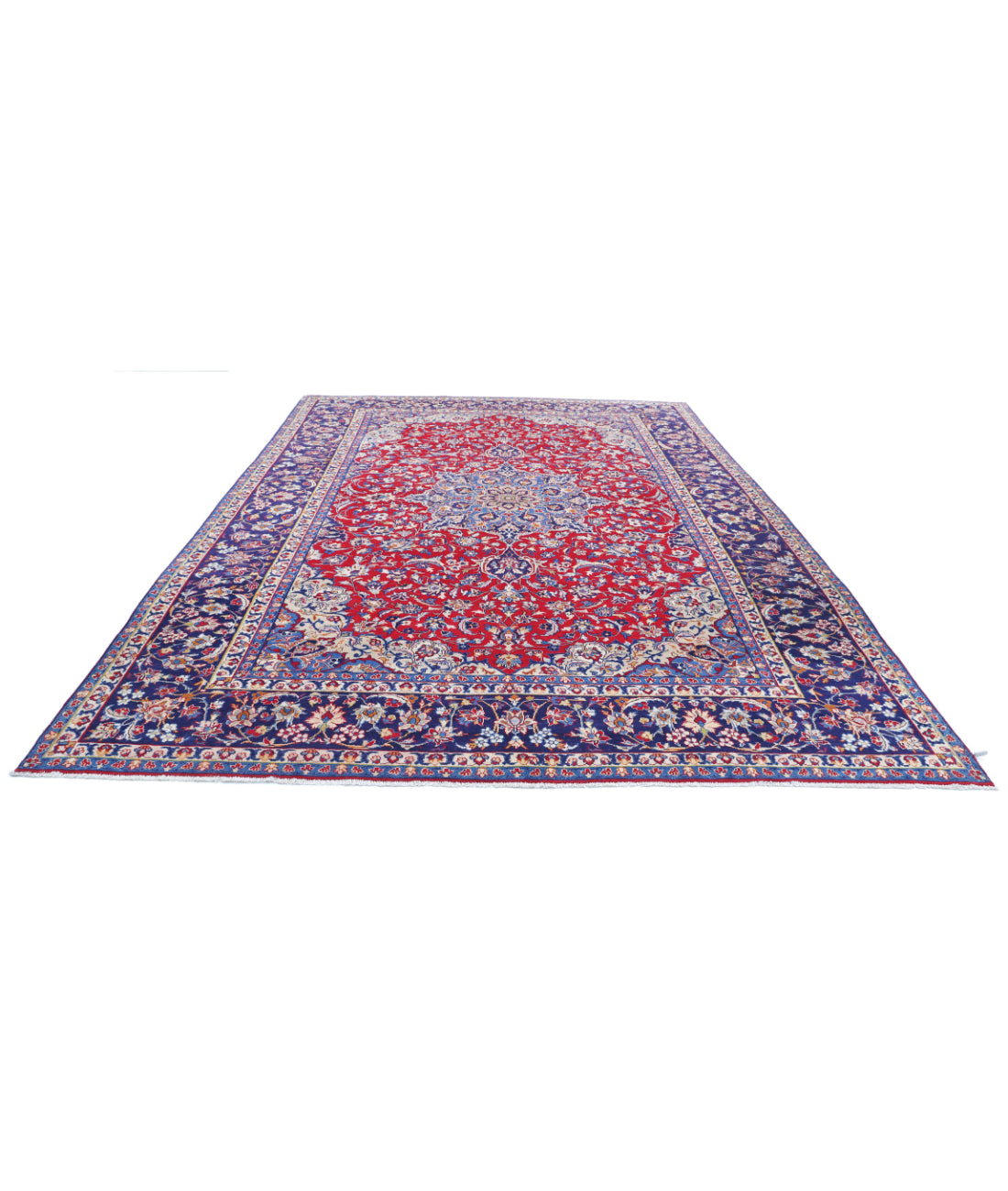 Tabriz 9'6'' X 13'5'' Hand-Knotted Wool Rug 9'6'' x 13'5'' (285 X 403) / Red / Blue