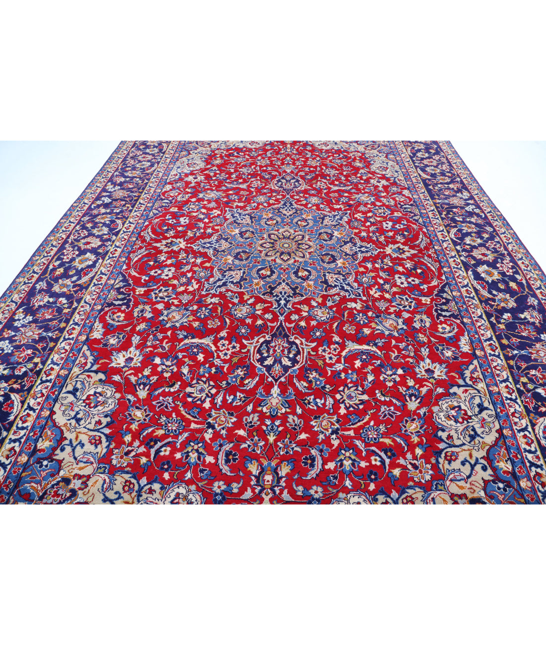 Tabriz 9'6'' X 13'5'' Hand-Knotted Wool Rug 9'6'' x 13'5'' (285 X 403) / Red / Blue