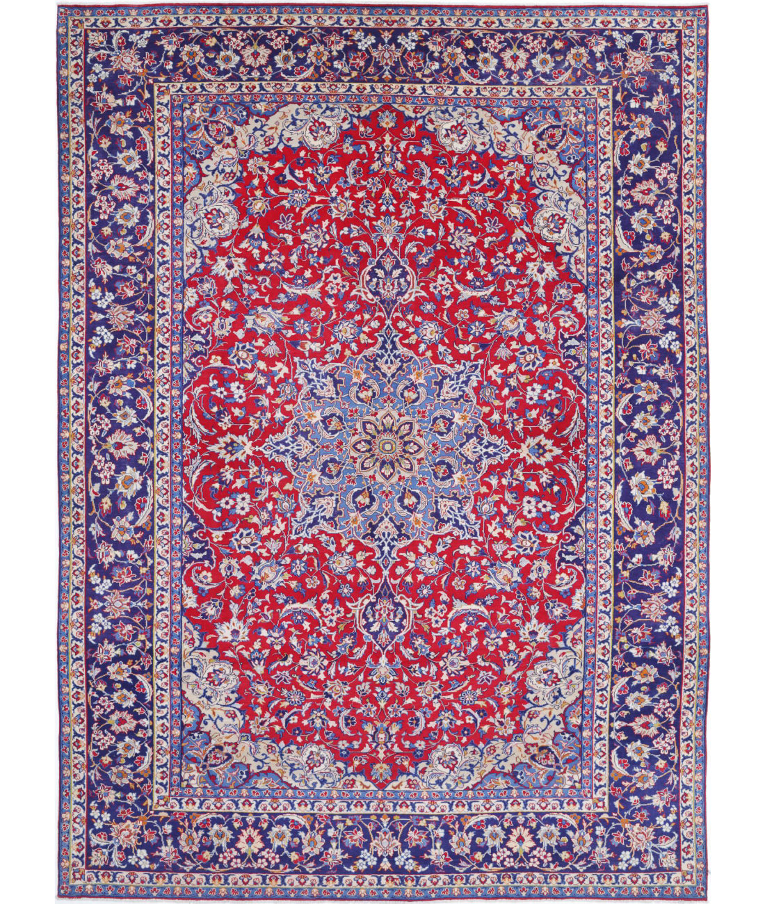 Tabriz 9'6'' X 13'5'' Hand-Knotted Wool Rug 9'6'' x 13'5'' (285 X 403) / Red / Blue