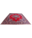 Tabriz 9'11'' X 13'3'' Hand-Knotted Wool Rug 9'11'' x 13'3'' (298 X 398) / Red / Blue