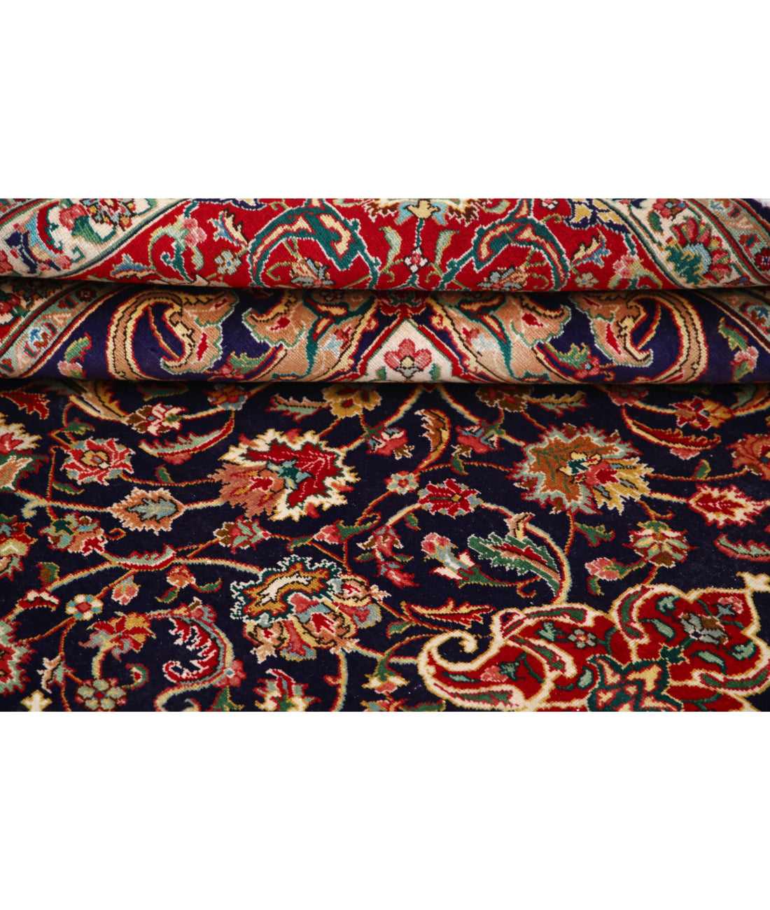 Tabriz 9'10'' X 12'9'' Hand-Knotted Wool Rug 9'10'' x 12'9'' (295 X 383) / Blue / Red