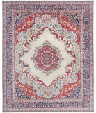 Tabriz 11'7'' X 14'5'' Hand-Knotted Wool Rug 11'7'' x 14'5'' (348 X 433) / Ivory / Blue