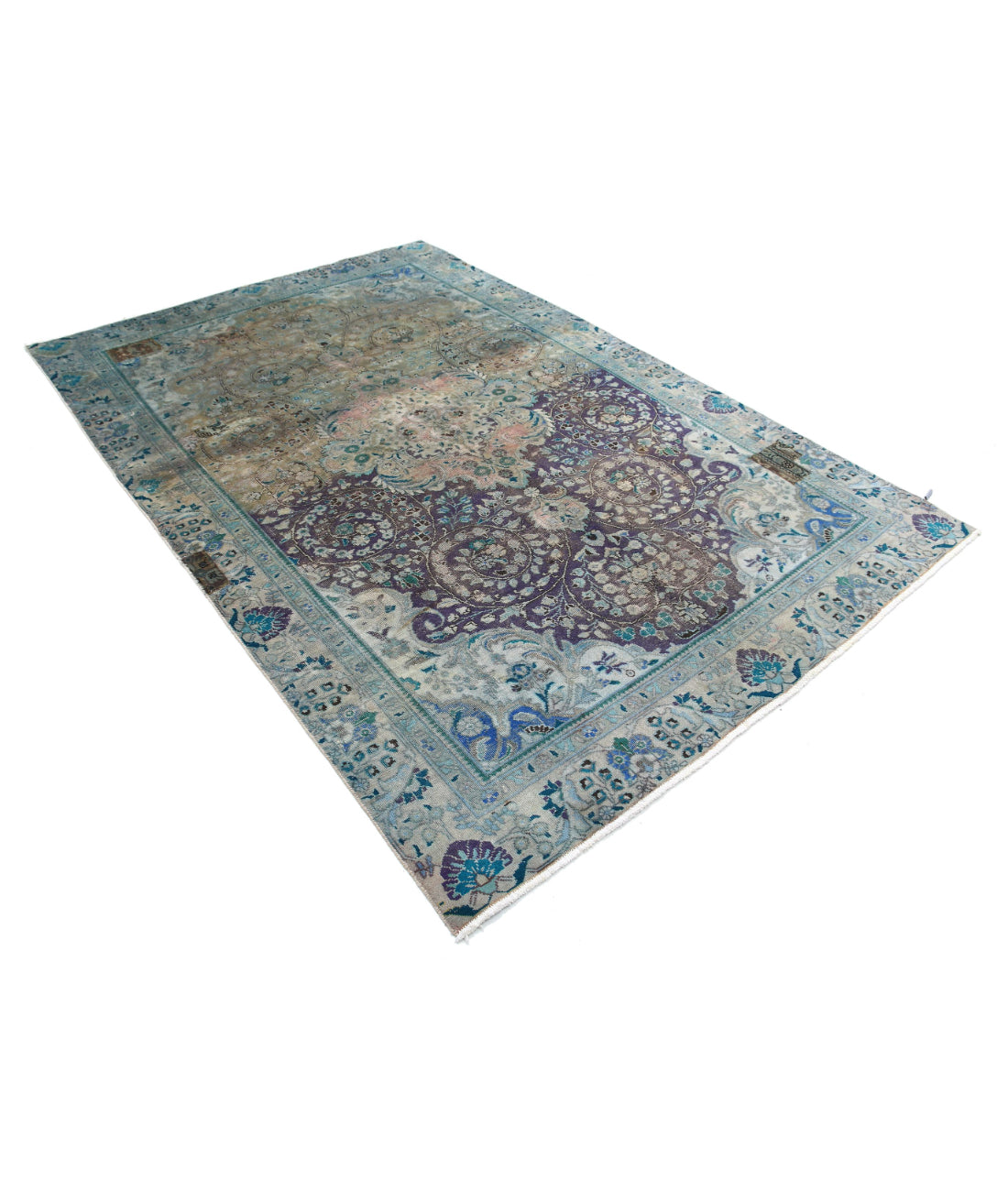 Tabriz 6'0'' X 8'11'' Hand-Knotted Wool Rug 6'0'' x 8'11'' (180 X 268) / Grey / Blue