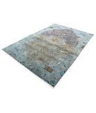 Tabriz 6'0'' X 8'11'' Hand-Knotted Wool Rug 6'0'' x 8'11'' (180 X 268) / Grey / Blue