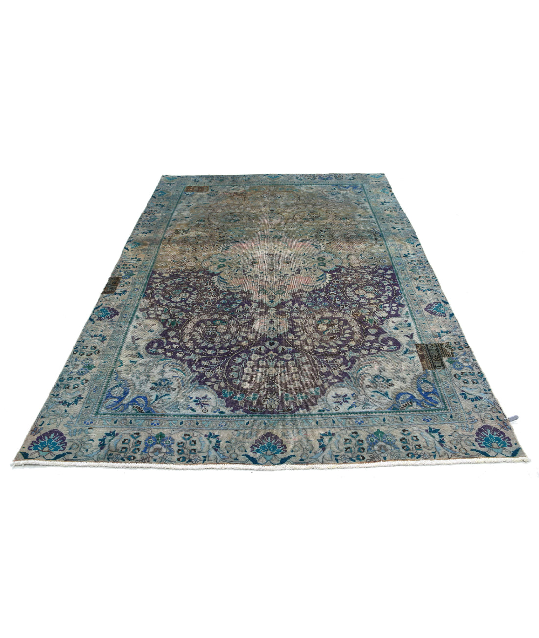 Tabriz 6'0'' X 8'11'' Hand-Knotted Wool Rug 6'0'' x 8'11'' (180 X 268) / Grey / Blue