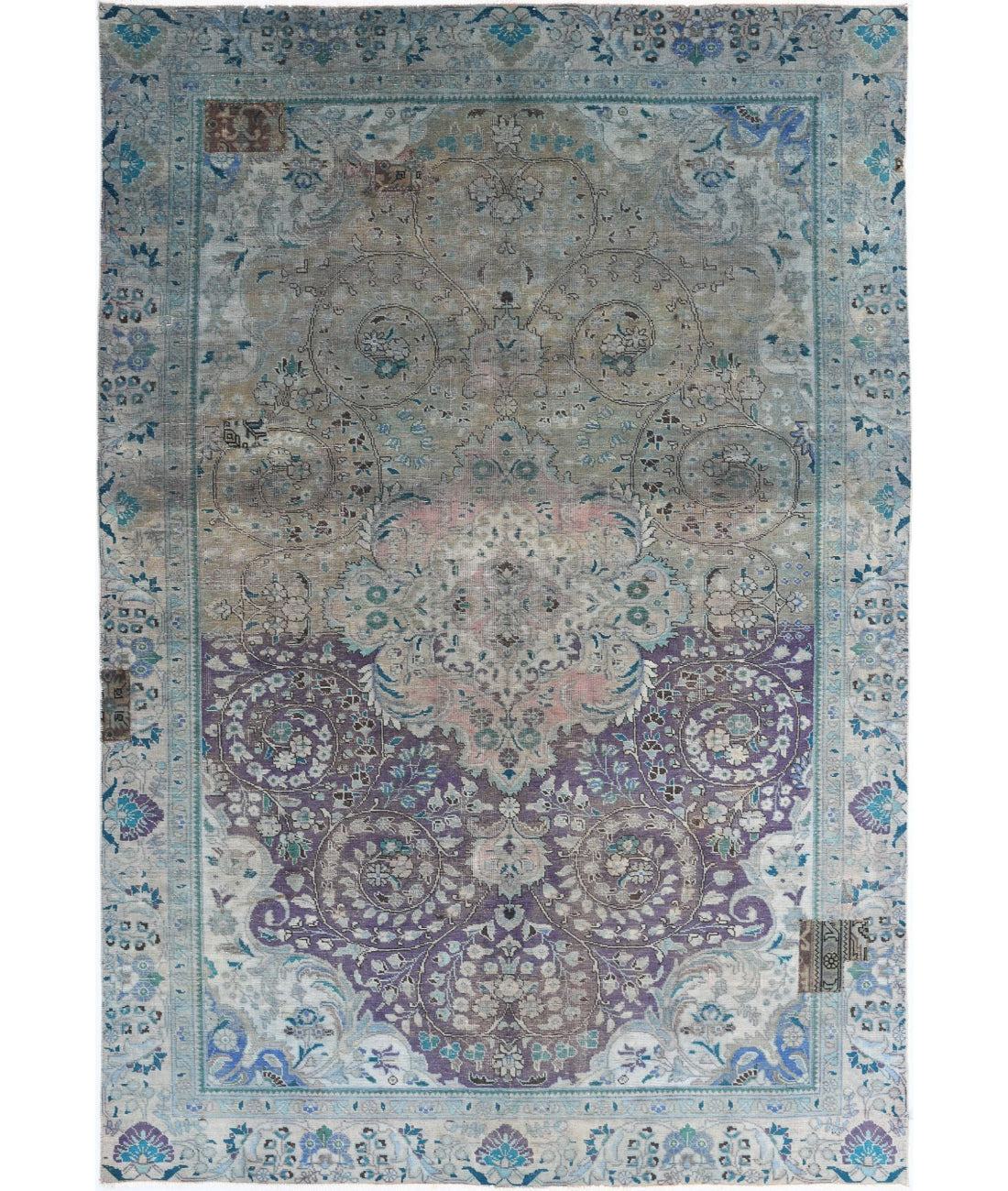 Tabriz 6'0'' X 8'11'' Hand-Knotted Wool Rug 6'0'' x 8'11'' (180 X 268) / Grey / Blue