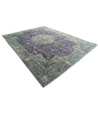 Tabriz 9'6'' X 12'5'' Hand-Knotted Wool Rug 9'6'' x 12'5'' (285 X 373) / Green / Blue