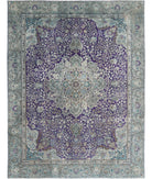 Tabriz 9'6'' X 12'5'' Hand-Knotted Wool Rug 9'6'' x 12'5'' (285 X 373) / Green / Blue