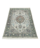 Tabriz 3'2'' X 5'0'' Hand-Knotted Wool Rug 3'2'' x 5'0'' (95 X 150) / Ivory / Green