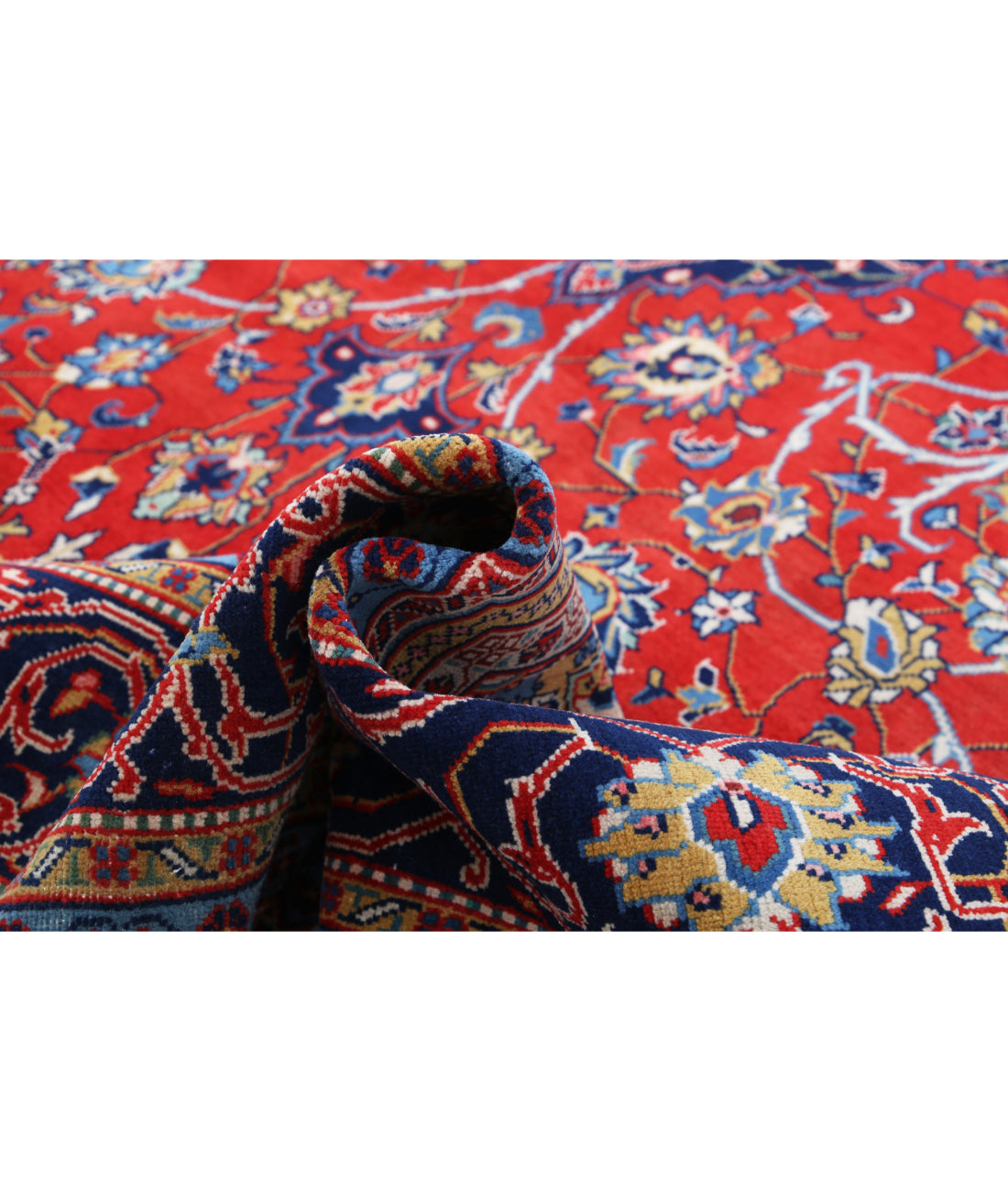 Tabriz 9'9'' X 14'0'' Hand-Knotted Wool Rug 9'9'' x 14'0'' (293 X 420) / Red / Blue