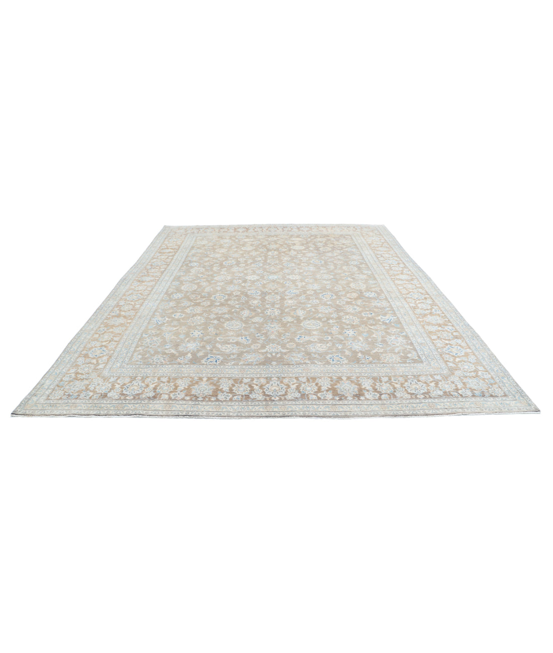 Tabriz 9'9'' X 13'1'' Hand-Knotted Wool Rug 9'9'' x 13'1'' (293 X 393) / Taupe / Brown