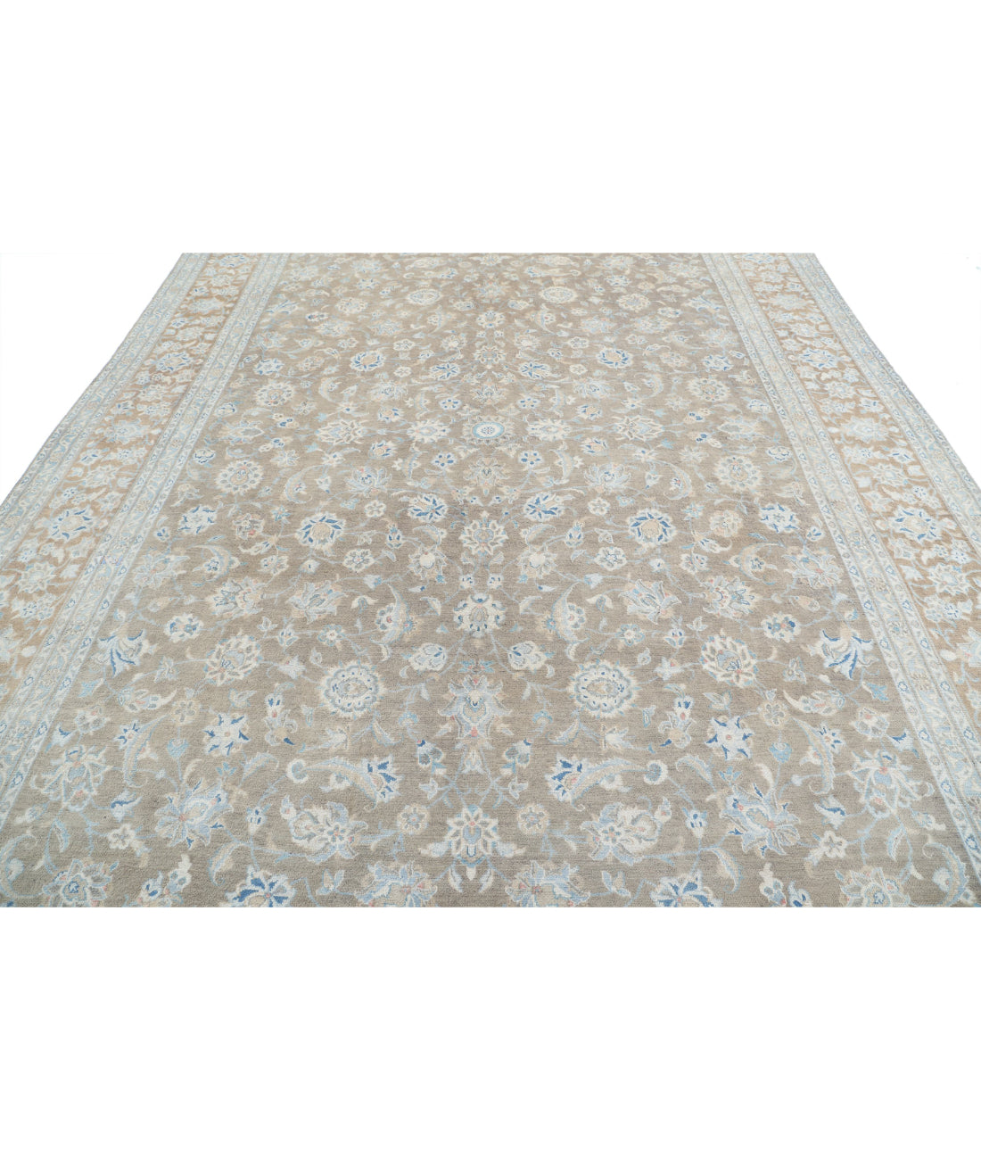 Tabriz 9'9'' X 13'1'' Hand-Knotted Wool Rug 9'9'' x 13'1'' (293 X 393) / Taupe / Brown