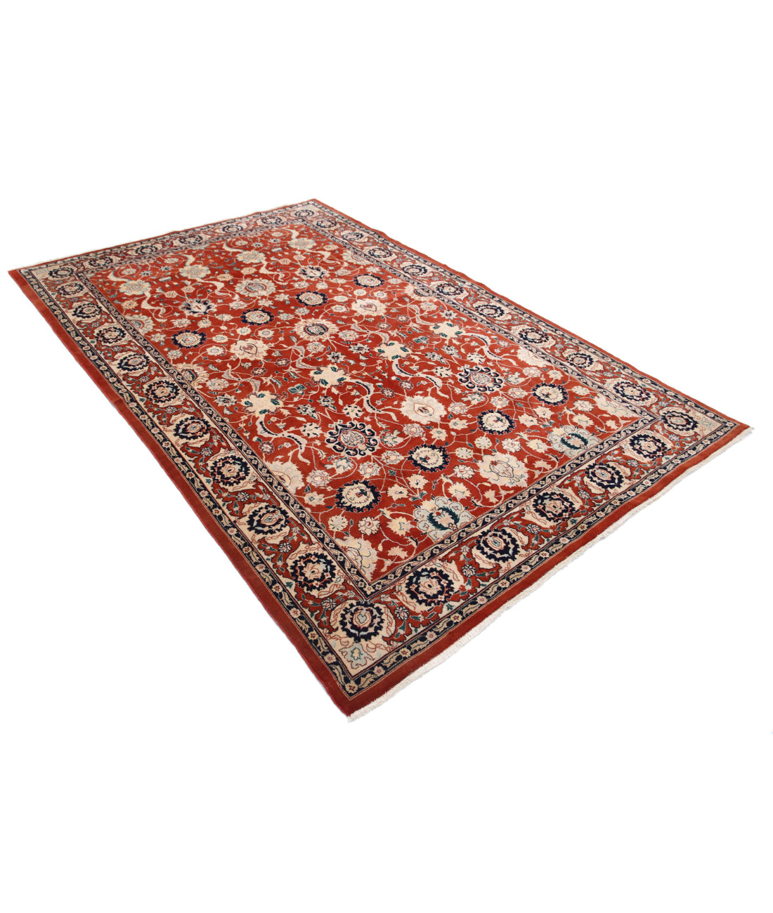 Tabriz 5'8'' X 8'10'' Hand-Knotted Wool Rug 5'8'' x 8'10'' (170 X 265) / Red / Red