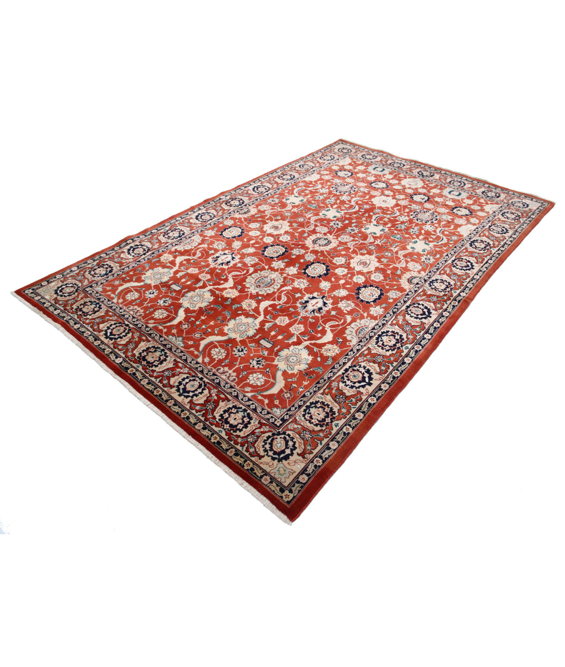 Tabriz 5'8'' X 8'10'' Hand-Knotted Wool Rug 5'8'' x 8'10'' (170 X 265) / Red / Red