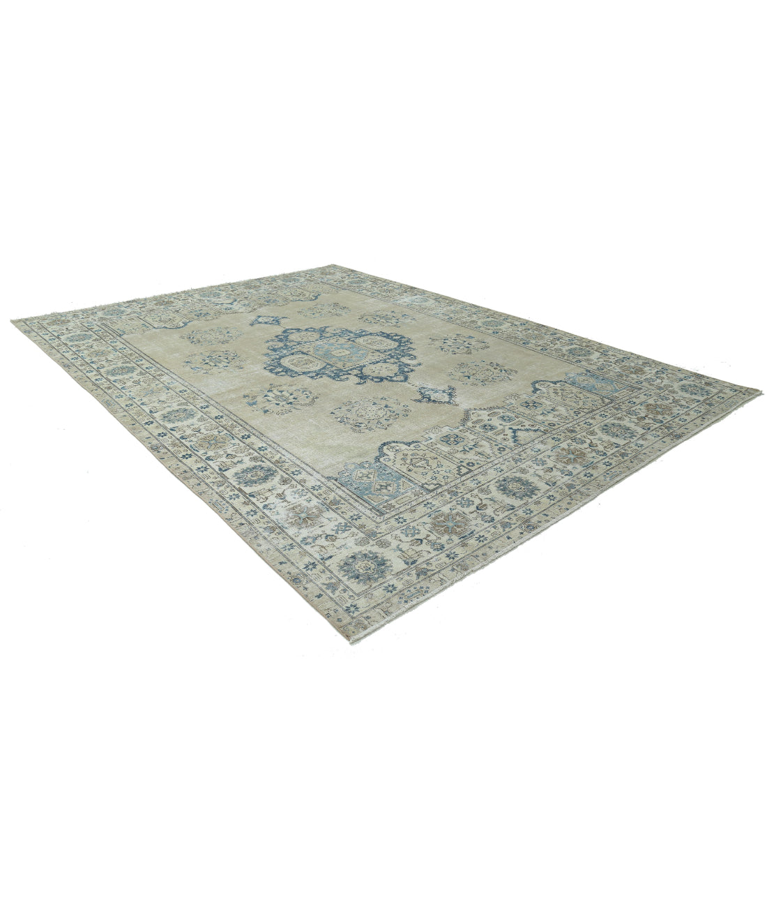 Tabriz 9'8'' X 13'1'' Hand-Knotted Wool Rug 9'8'' x 13'1'' (290 X 393) / Taupe / Ivory