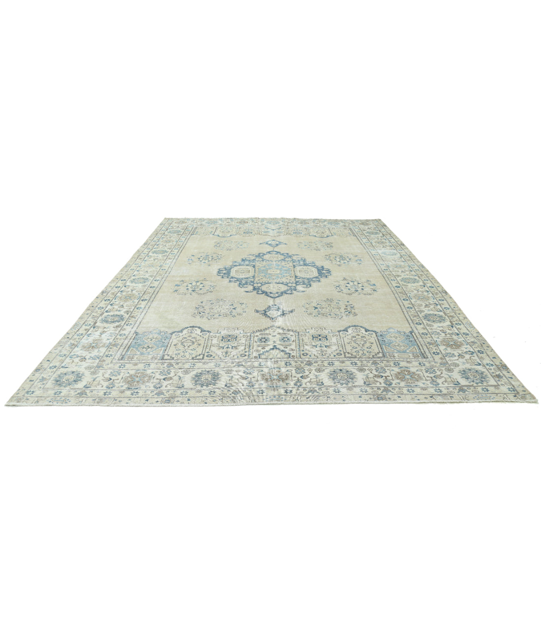 Tabriz 9'8'' X 13'1'' Hand-Knotted Wool Rug 9'8'' x 13'1'' (290 X 393) / Taupe / Ivory