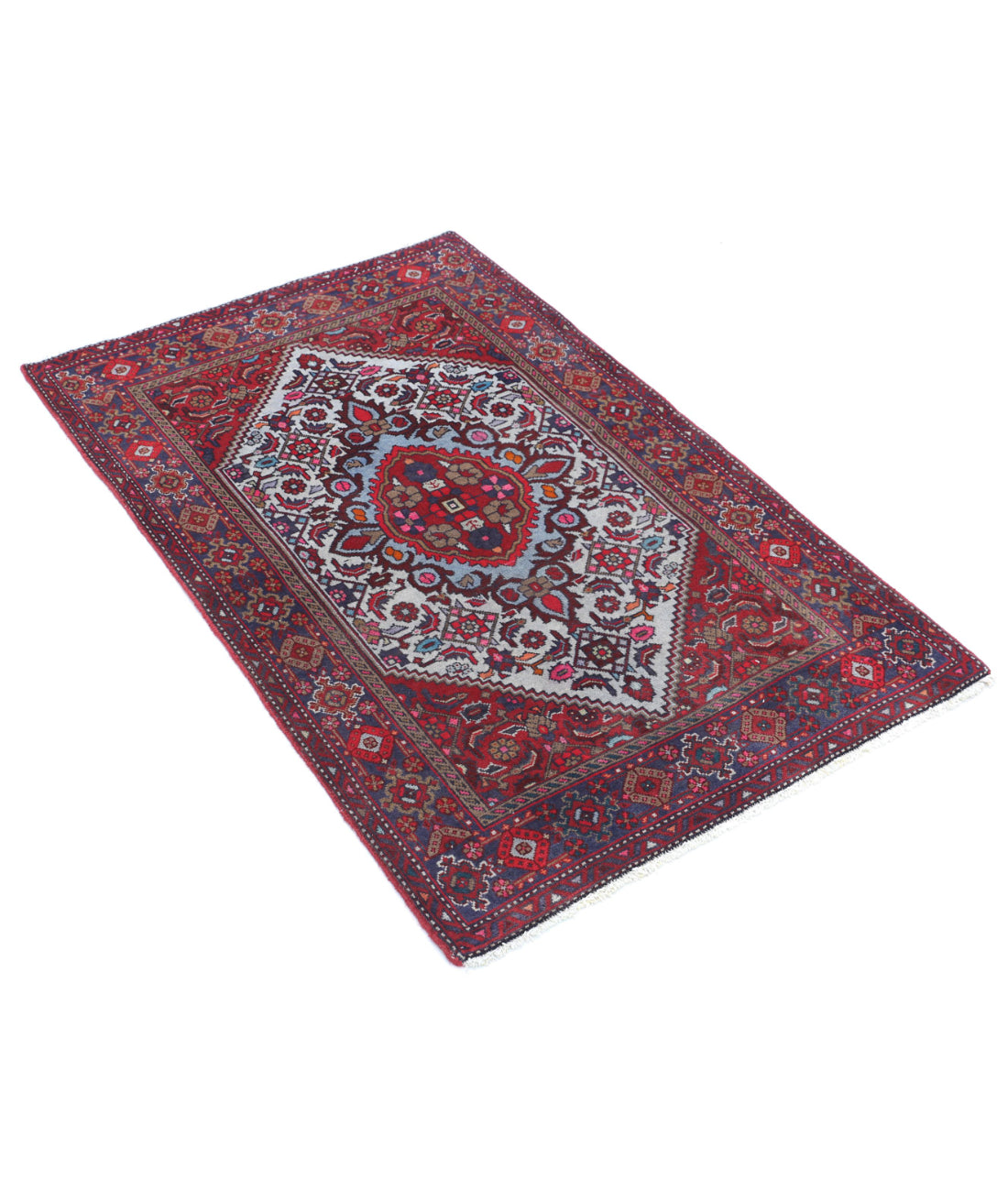 Tabriz 2'7'' X 4'1'' Hand-Knotted Wool Rug 2'7'' x 4'1'' (78 X 123) / Red / Blue