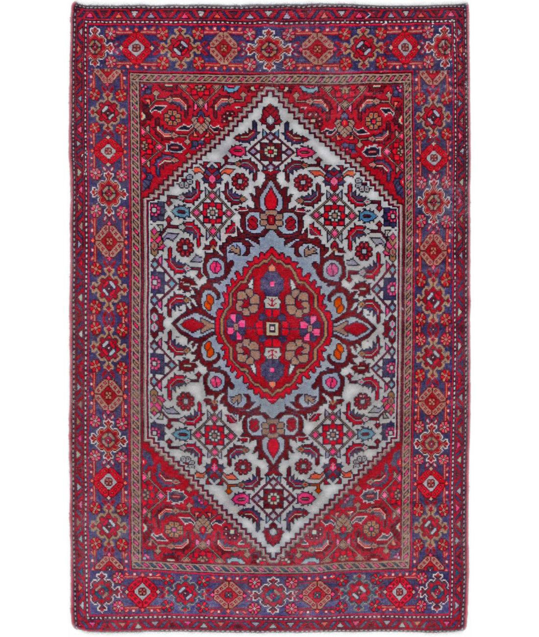 Tabriz 2'7'' X 4'1'' Hand-Knotted Wool Rug 2'7'' x 4'1'' (78 X 123) / Red / Blue