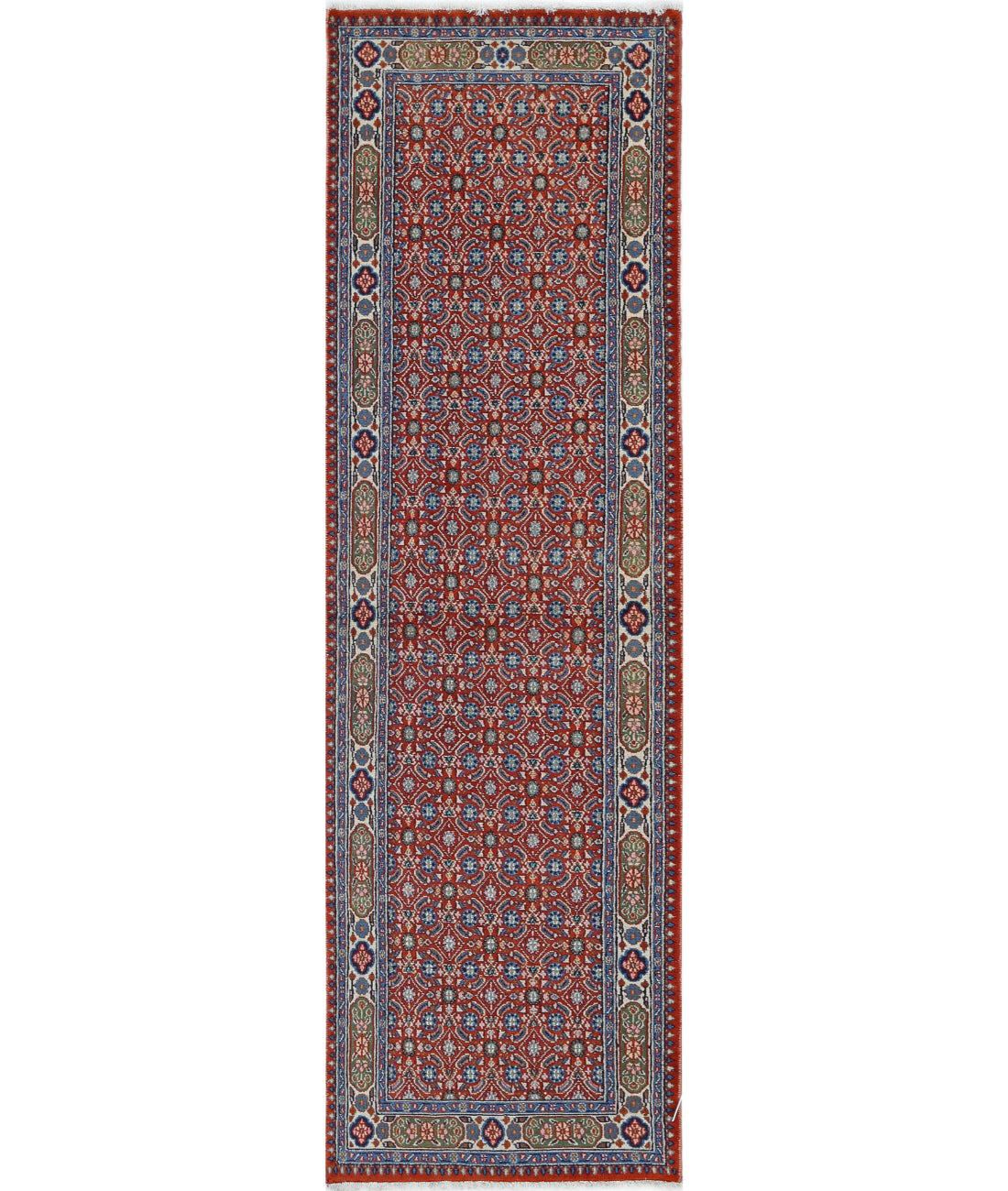 Tabriz 1'10'' X 6'4'' Hand-Knotted Wool Rug 1'10'' x 6'4'' (55 X 190) / Red / Ivory