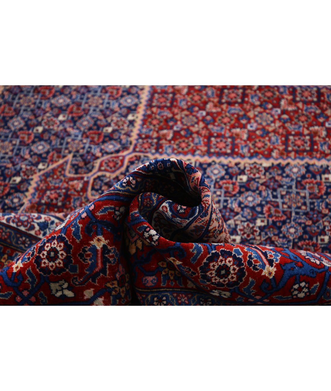 Tabriz 9'0'' X 12'4'' Hand-Knotted Wool Rug 9'0'' x 12'4'' (270 X 370) / Blue / Red