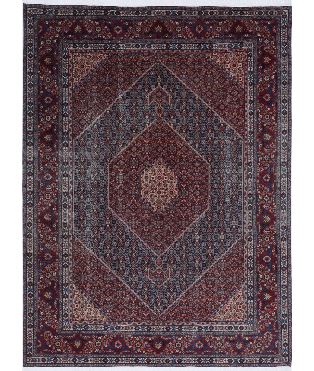 Tabriz 9'0'' X 12'4'' Hand-Knotted Wool Rug 9'0'' x 12'4'' (270 X 370) / Blue / Red