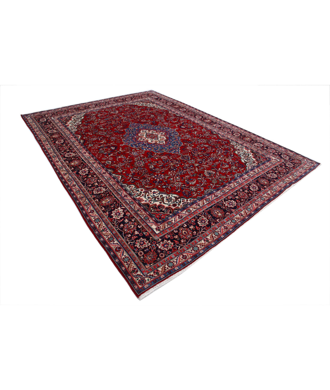 Tabriz 8'8'' X 11'8'' Hand-Knotted Wool Rug 8'8'' x 11'8'' (260 X 350) / Red / Blue