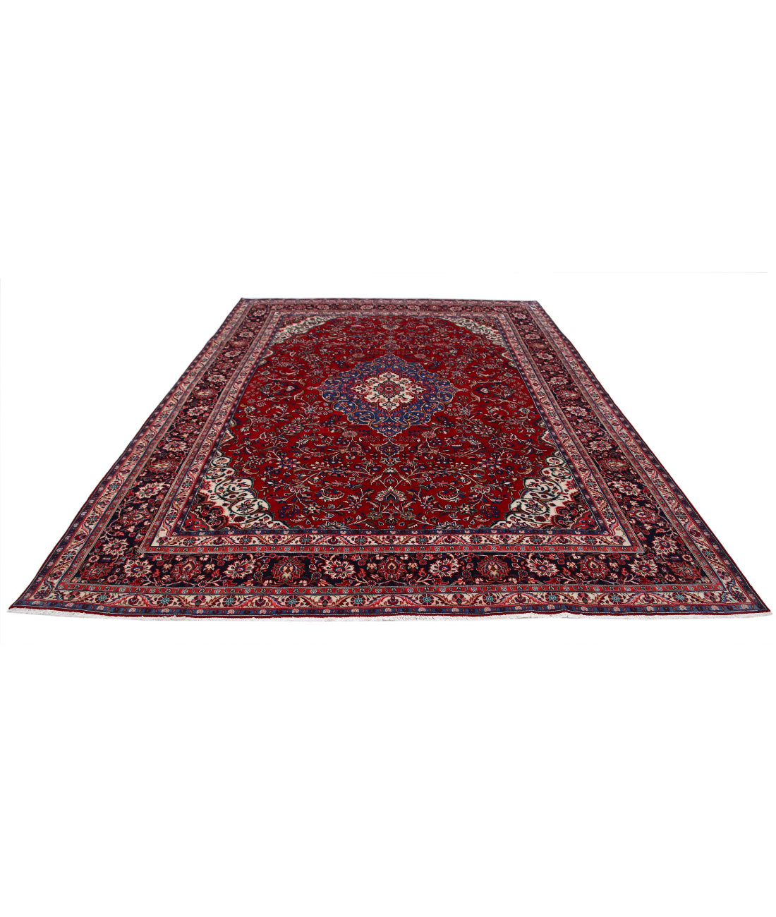 Tabriz 8'8'' X 11'8'' Hand-Knotted Wool Rug 8'8'' x 11'8'' (260 X 350) / Red / Blue