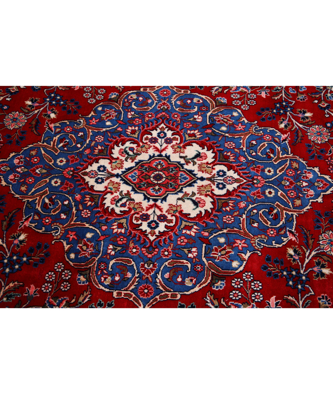 Tabriz 8'8'' X 11'8'' Hand-Knotted Wool Rug 8'8'' x 11'8'' (260 X 350) / Red / Blue