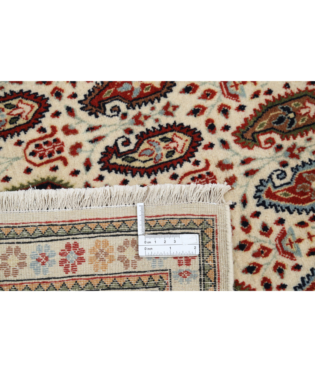 Tabriz 6'5'' X 9'5'' Hand-Knotted Wool Rug 6'5'' x 9'5'' (193 X 283) / Ivory / Red