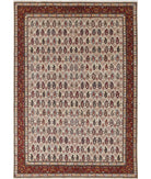 Tabriz 6'5'' X 9'5'' Hand-Knotted Wool Rug 6'5'' x 9'5'' (193 X 283) / Ivory / Red