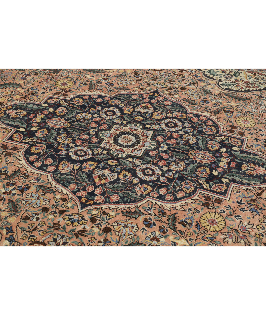 Tabriz 8'3'' X 12'11'' Hand-Knotted Wool Rug 8'3'' x 12'11'' (248 X 388) / Pink / Blue