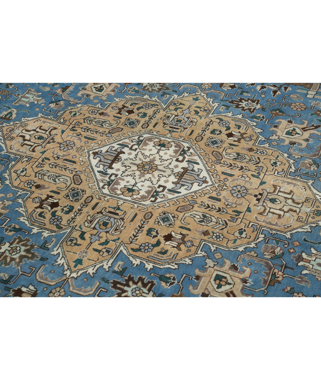 Tabriz 9'8'' X 12'1'' Hand-Knotted Wool Rug 9'8'' x 12'1'' (290 X 363) / Blue / Beige