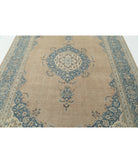 Tabriz 7'4'' X 11'1'' Hand-Knotted Wool Rug 7'4'' x 11'1'' (220 X 333) / Taupe / Blue