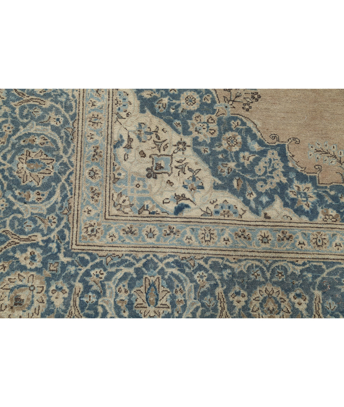 Tabriz 7'4'' X 11'1'' Hand-Knotted Wool Rug 7'4'' x 11'1'' (220 X 333) / Taupe / Blue