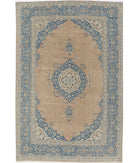 Tabriz 7'4'' X 11'1'' Hand-Knotted Wool Rug 7'4'' x 11'1'' (220 X 333) / Taupe / Blue