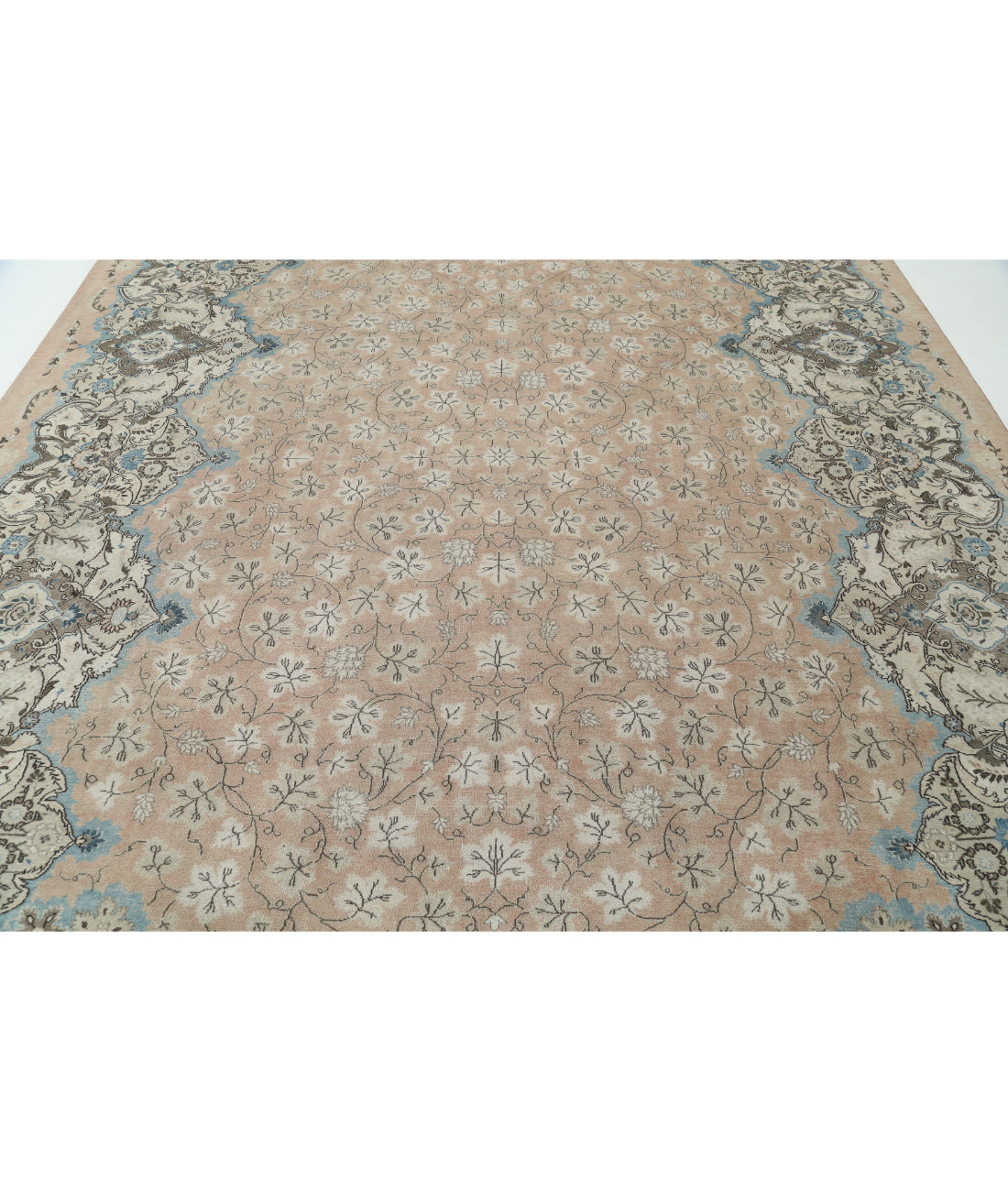 Tabriz 9'9'' X 12'11'' Hand-Knotted Wool Rug 9'9'' x 12'11'' (293 X 388) / Pink / Ivory