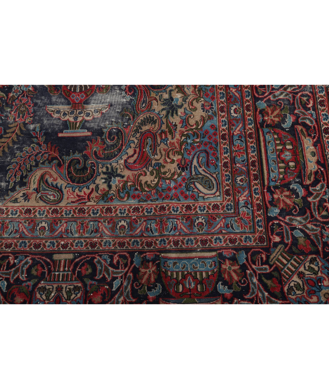 Tabriz 9'6'' X 12'11'' Hand-Knotted Wool Rug 9'6'' x 12'11'' (285 X 388) / Blue / Red