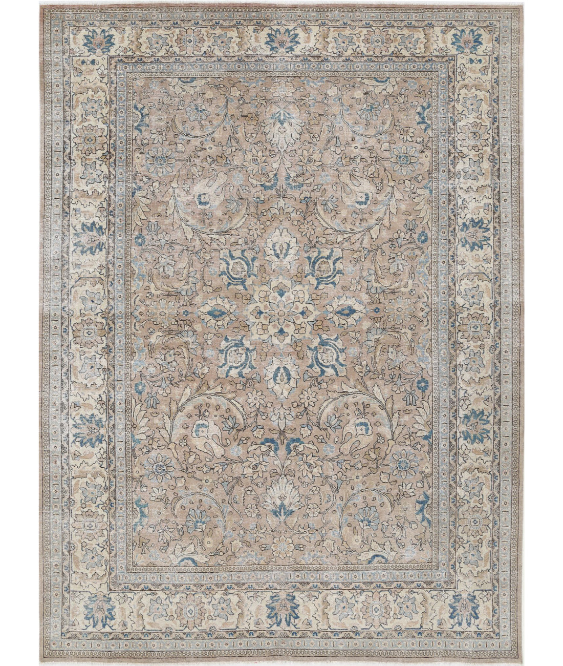 Tabriz 8'3'' X 11'3'' Hand-Knotted Wool Rug 8'3'' x 11'3'' (248 X 338) / Taupe / Ivory