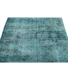 Tabriz 4'0'' X 9'6'' Hand-Knotted Wool Rug 4'0'' x 9'6'' (120 X 285) / Teal / Teal