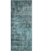 Tabriz 4'0'' X 9'6'' Hand-Knotted Wool Rug 4'0'' x 9'6'' (120 X 285) / Teal / Teal