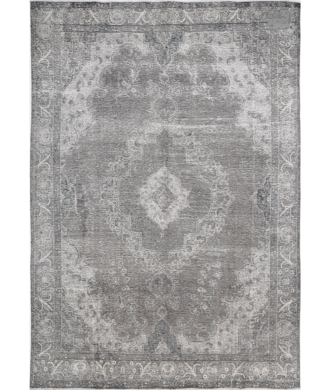 Tabriz 8'5'' X 12'3'' Hand-Knotted Wool Rug 8'5'' x 12'3'' (253 X 368) / Grey / Ivory