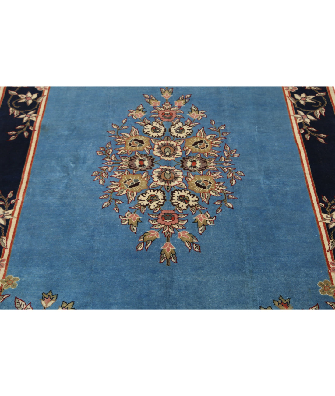 Tabriz 5'0'' X 7'6'' Hand-Knotted Wool Rug 5'0'' x 7'6'' (150 X 225) / Blue / Blue