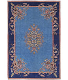 Tabriz 5'0'' X 7'6'' Hand-Knotted Wool Rug 5'0'' x 7'6'' (150 X 225) / Blue / Blue