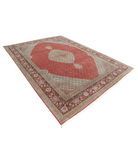 Hand Knotted Tabriz Wool & Silk Rug 8' 0" X 11' 3" 8' 0" X 11' 3" (244 X 343) / Peach / Red