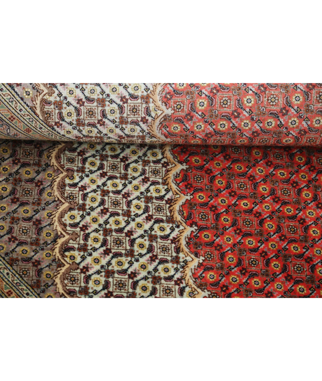 Hand Knotted Tabriz Wool & Silk Rug 8' 0" X 11' 3" 8' 0" X 11' 3" (244 X 343) / Peach / Red