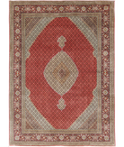 Hand Knotted Tabriz Wool & Silk Rug 8' 0" X 11' 3" 8' 0" X 11' 3" (244 X 343) / Peach / Red