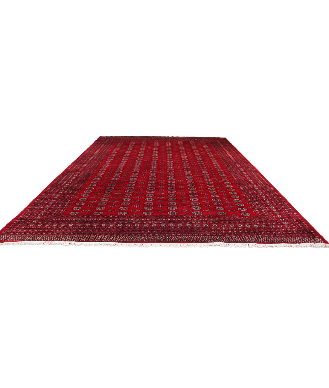 Bokhara 12' 2" X 17' 0" Hand-Knotted Wool Rug 12' 2" X 17' 0" (371 X 518) / Red / Black