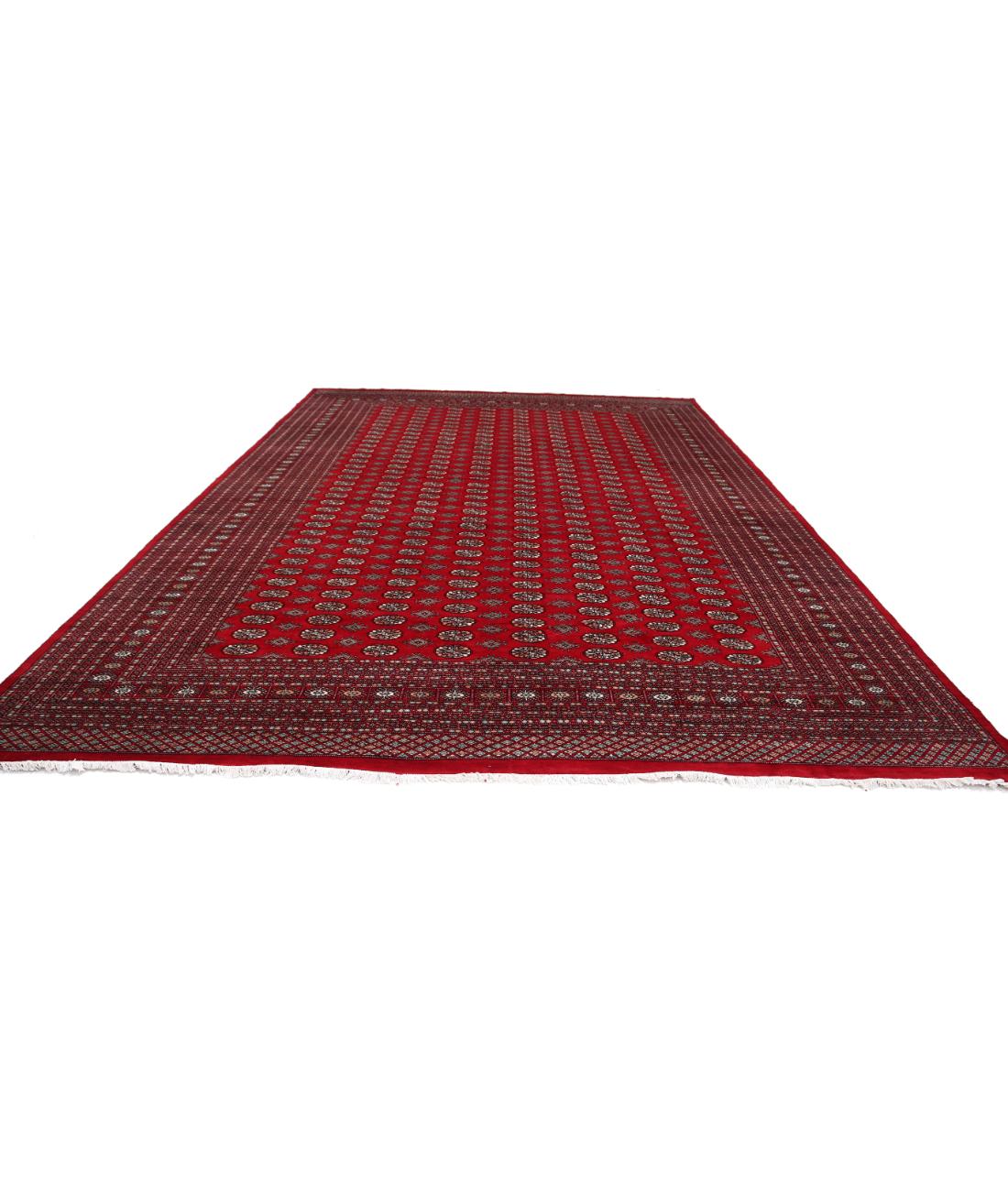 Bokhara 12' 1" X 17' 10" Hand-Knotted Wool Rug 12' 1" X 17' 10" (368 X 544) / Red / Black