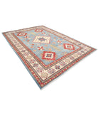 Kazak 8' 2" X 11' 6" Hand-Knotted Wool Rug 8' 2" X 11' 6" (249 X 351) / Blue / Ivory